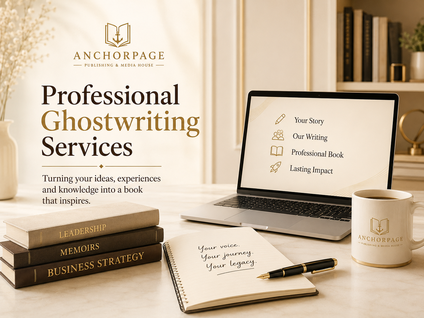Professional ghostwriting services by AnchorPage