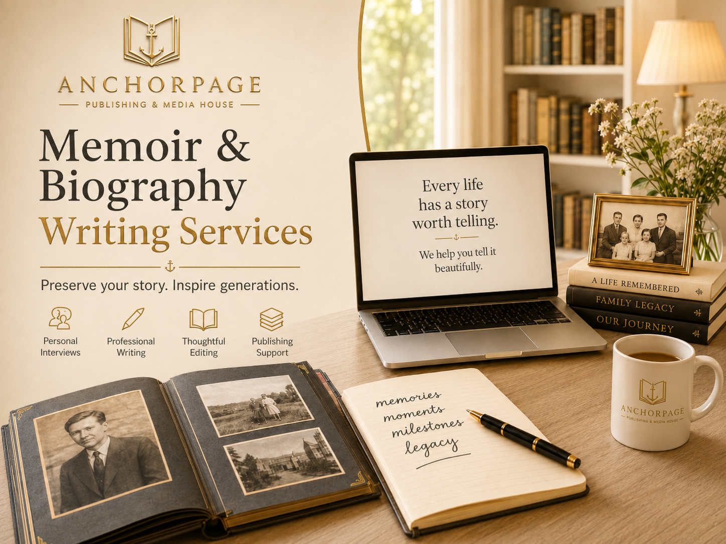 Memoir and biography writing services by AnchorPage
