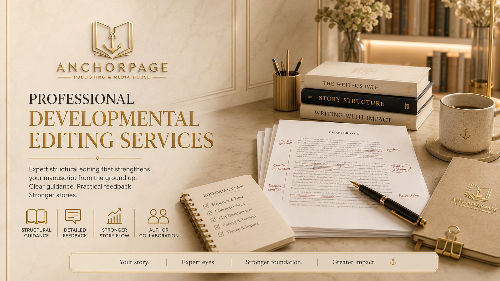Professional developmental editing services by AnchorPage